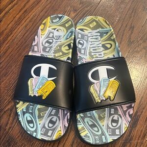 Champion Black Multicolor Slide Sandals